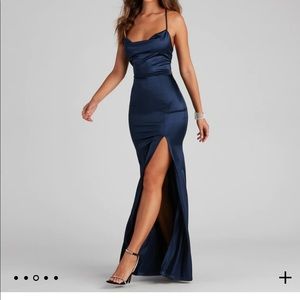Bristol formal satin lace-up dress